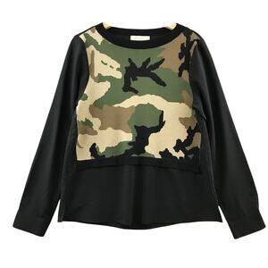 Nicole Miller Artelier camouflage Camo Sweater blouse size L
